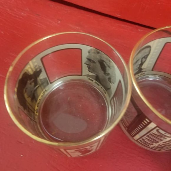 Vintage The Roaring 20s Themed Glass Tumblers - Picture 4 of 7